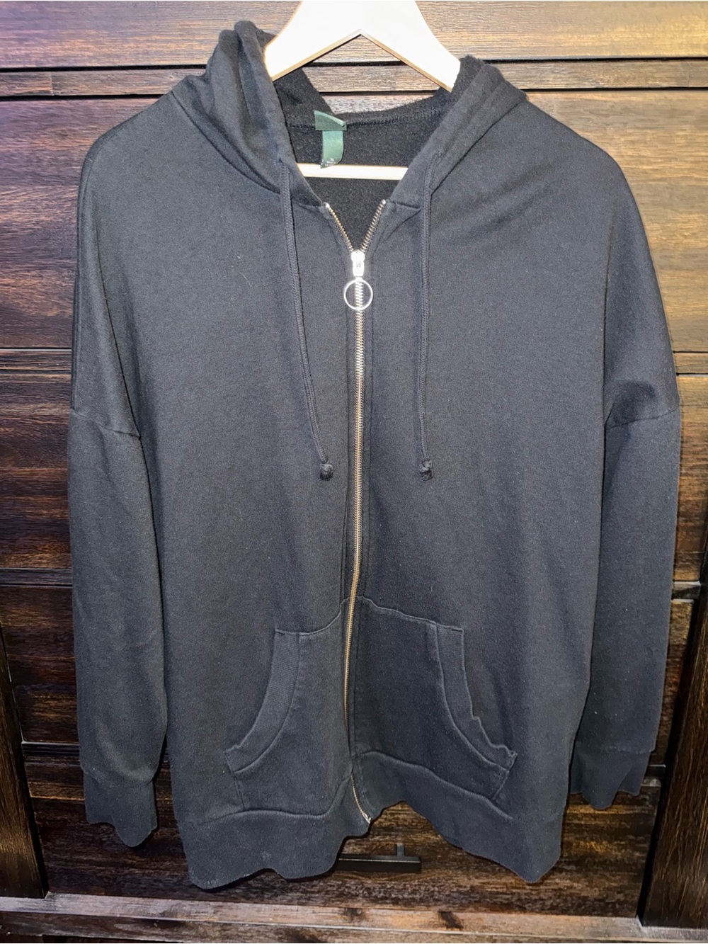 Wild Fable Oversized Black Full Zip Hoodie